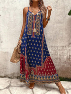 Vestido Longo Estampa de Onça com Alças Finas