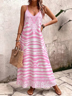 Vestido Longo Estampa de Onça com Alças Finas