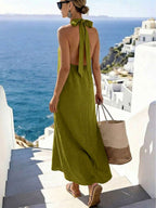 Vestido Saída de Praia Longo Frente Única com Torção - La Lecce