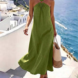 Vestido Saída de Praia Longo Frente Única com Torção