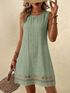 Vestido Curto Boho de Algodão com Bordado - La Lecce