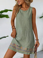 Vestido Curto Boho de Algodão com Bordado - La Lecce