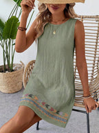 Vestido Curto Boho de Algodão com Bordado - La Lecce