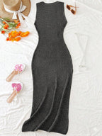 Vestido Saída de Praia em Tricô Sem Mangas