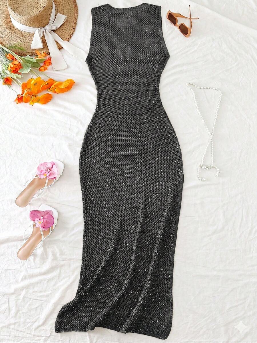 Vestido Saída de Praia em Tricô Sem Mangas