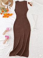 Vestido Saída de Praia em Tricô Sem Mangas