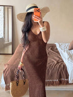 Vestido Saída de Praia em Tricô Sem Mangas