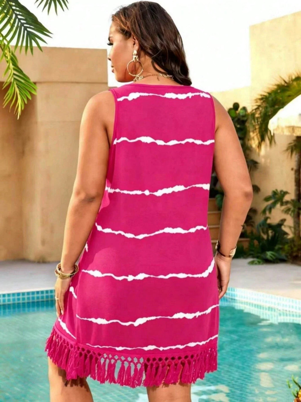 Saída de Praia Plus Size Tie Dye