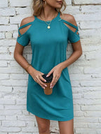 Vestido Curto Ombro a Ombro com Detalhe Vazado - La Lecce