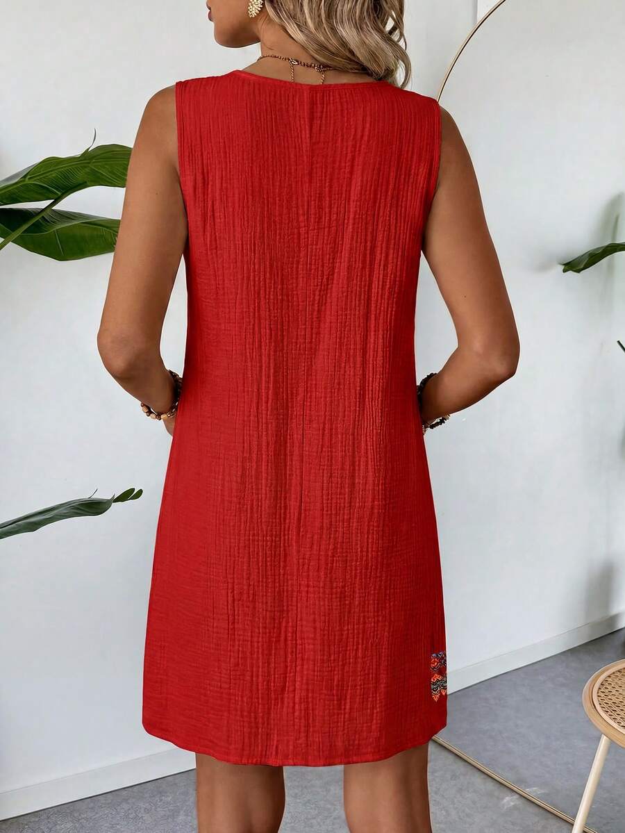 Vestido Curto Boho de Algodão com Bordado - La Lecce