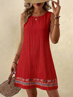 Vestido Curto Boho de Algodão com Bordado - La Lecce