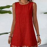 Vestido Curto Boho de Algodão com Bordado