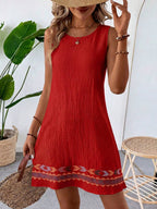 Vestido Curto Boho de Algodão com Bordado - La Lecce