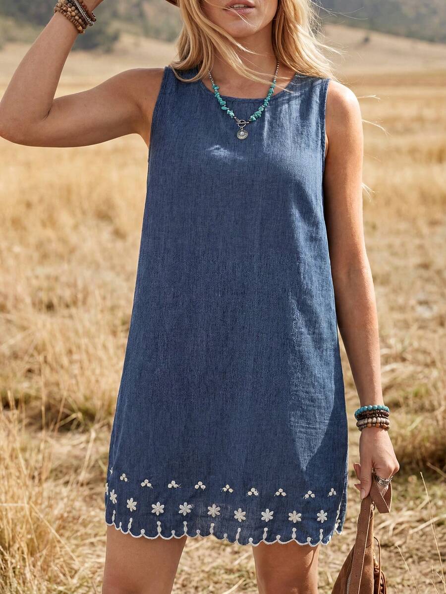 Vestido Curto Boho de Algodão com Bordado - La Lecce