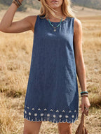 Vestido Curto Boho de Algodão com Bordado - La Lecce