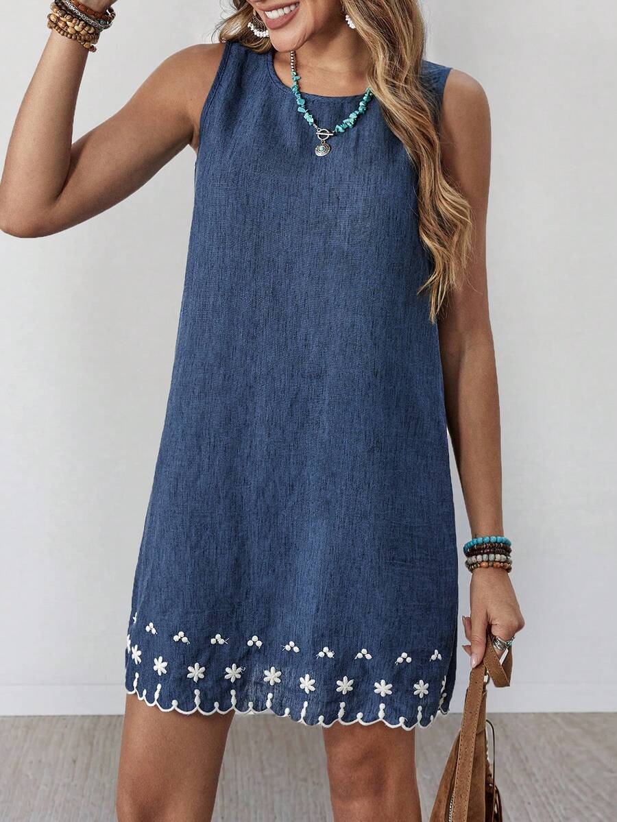 Vestido Curto Boho de Algodão com Bordado - La Lecce