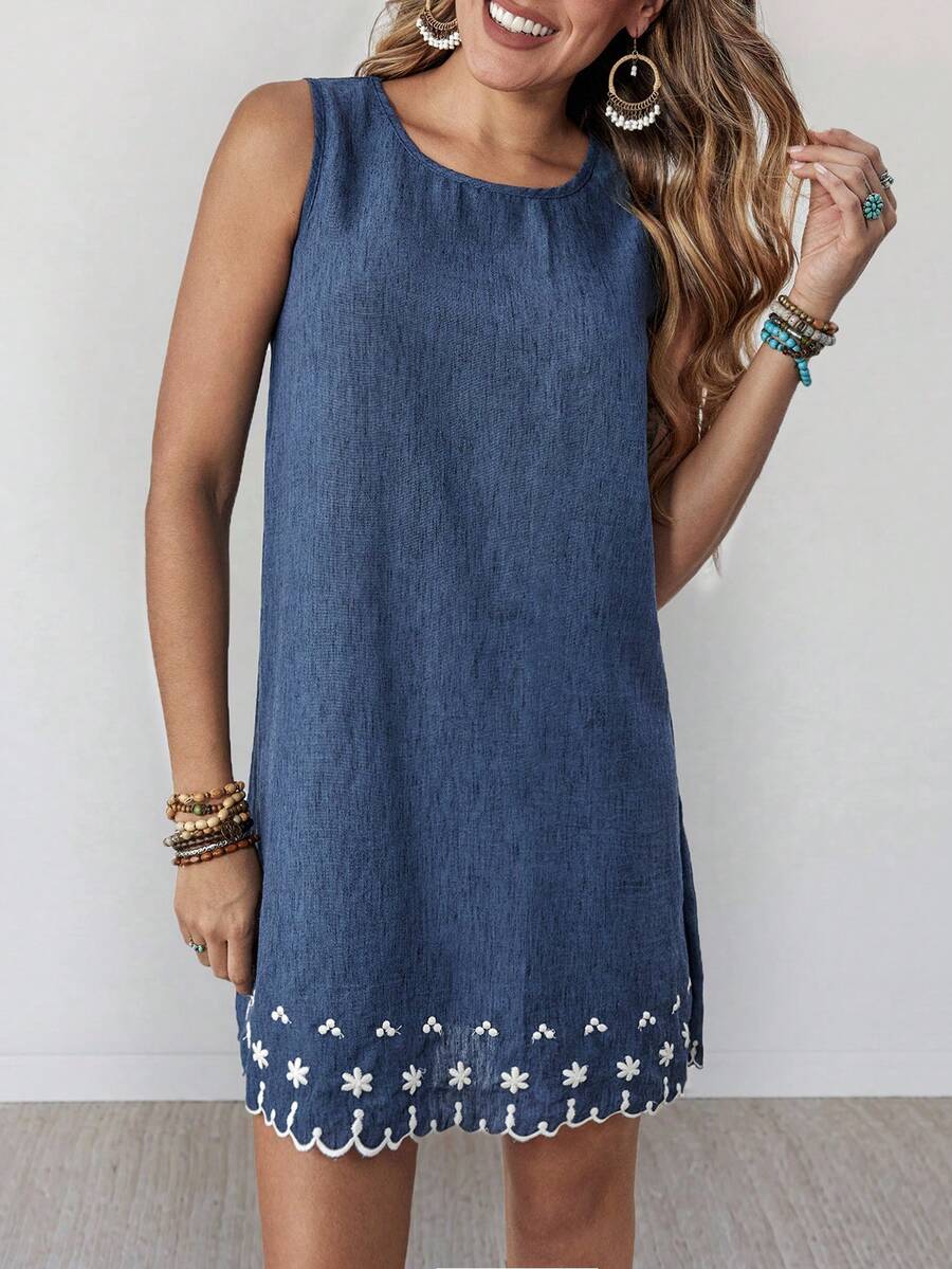 Vestido Curto Boho de Algodão com Bordado - La Lecce