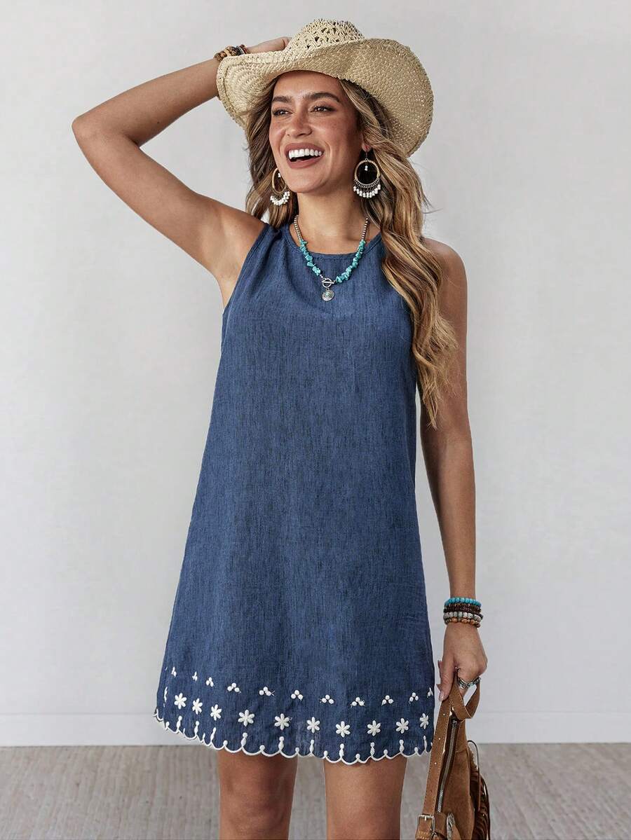 Vestido Curto Boho de Algodão com Bordado - La Lecce
