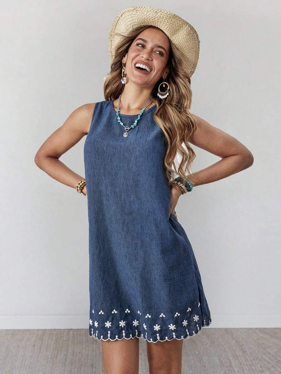 Vestido Curto Boho de Algodão com Bordado - La Lecce