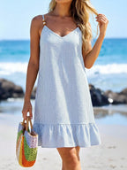 Saída de Praia Vestido Mini em A com Argola