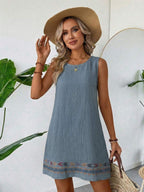 Vestido Curto Boho de Algodão com Bordado - La Lecce