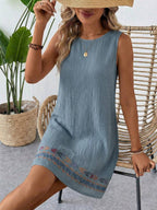 Vestido Curto Boho de Algodão com Bordado - La Lecce