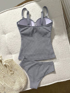 Tankini Push-Up com Fivela e Efeito Franzido