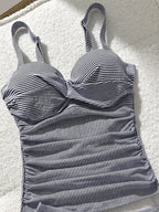 Tankini Push-Up com Fivela e Efeito Franzido