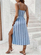 Vestido Camiseta com Amarração e Fenda - La Lecce