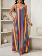 Vestido Maxi de Alças com Efeito Ombré - La Lecce