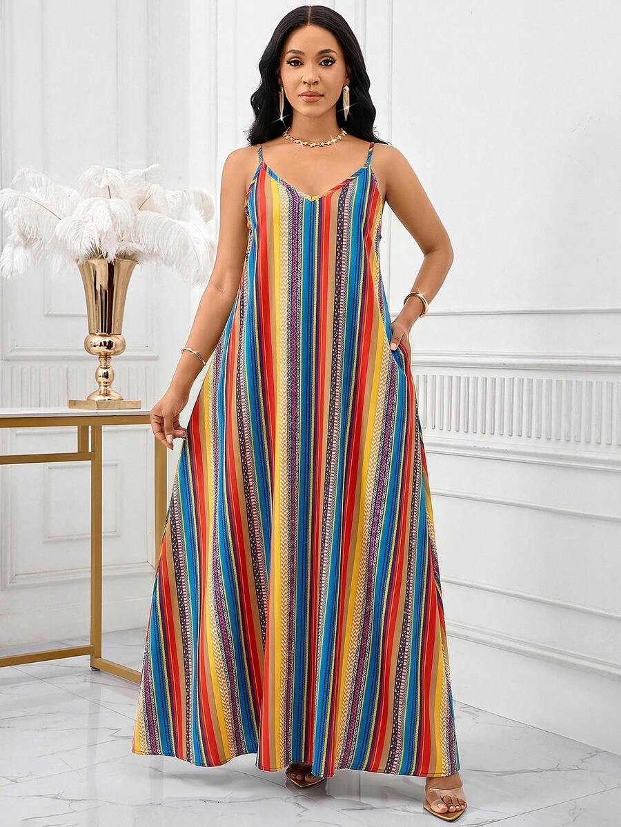 Vestido Maxi de Alças com Efeito Ombré - La Lecce