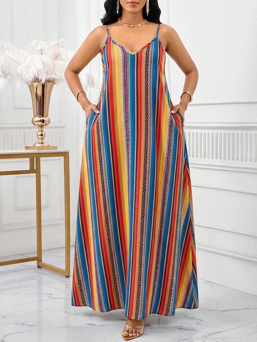Vestido Maxi de Alças com Efeito Ombré - La Lecce