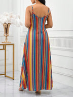 Vestido Maxi de Alças com Efeito Ombré - La Lecce