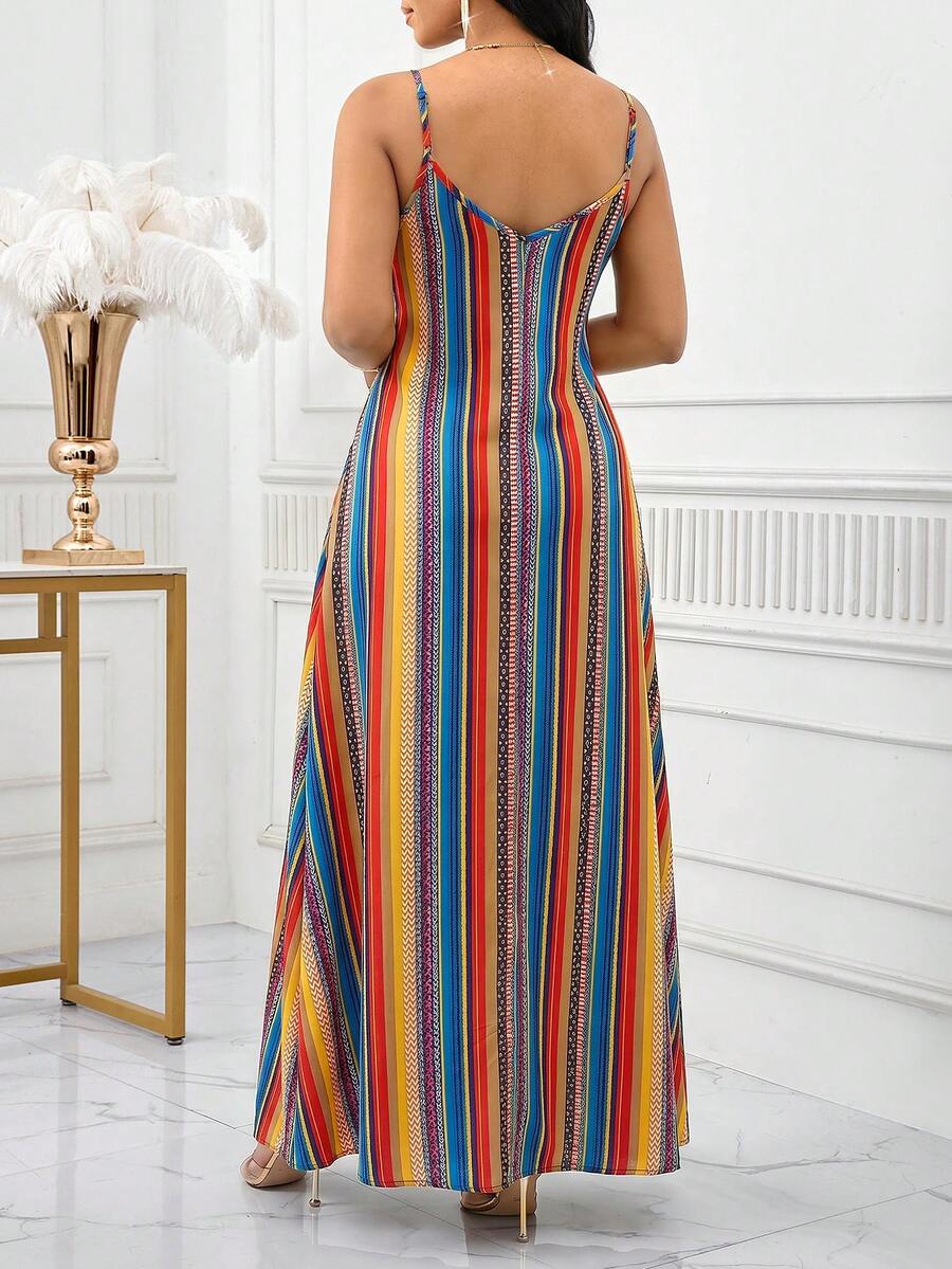 Vestido Maxi de Alças com Efeito Ombré - La Lecce