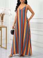 Vestido Maxi de Alças com Efeito Ombré - La Lecce