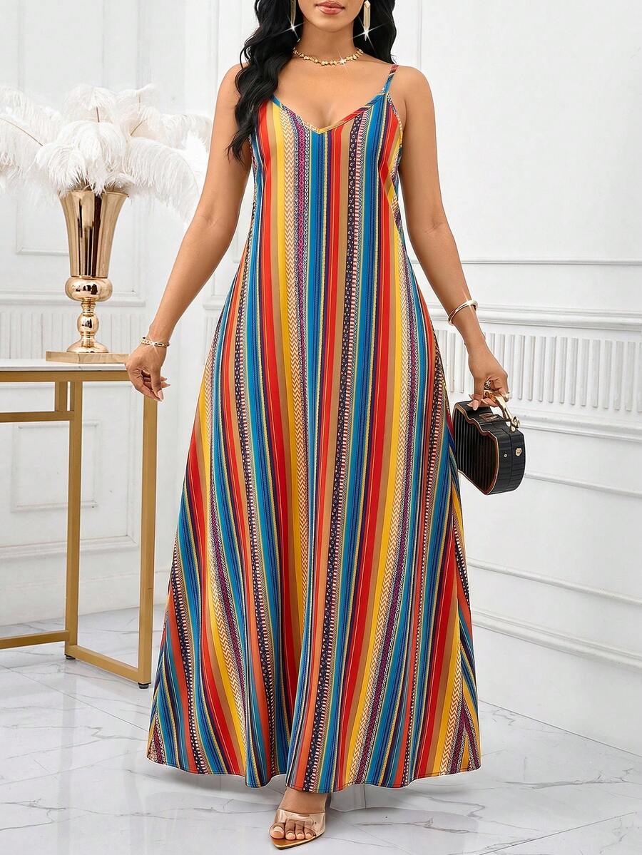 Vestido Maxi de Alças com Efeito Ombré - La Lecce