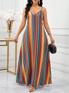 Vestido Maxi de Alças com Efeito Ombré - La Lecce