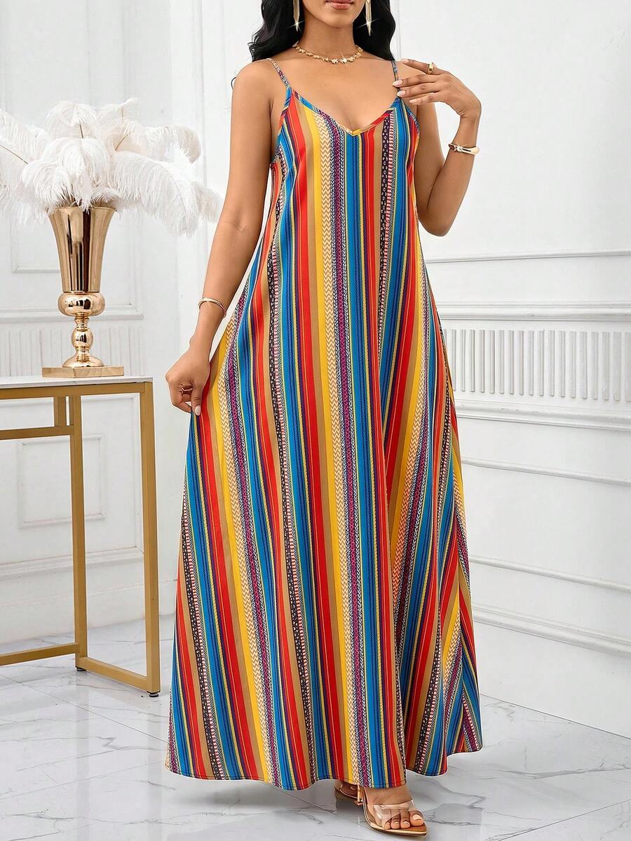 Vestido Maxi de Alças com Efeito Ombré - La Lecce