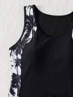 Conjunto de Praia 2 Peças com Regata e Saia Shorts Estampada