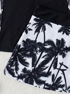 Conjunto de Praia 2 Peças com Regata e Saia Shorts Estampada
