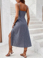 Vestido Camiseta com Amarração e Fenda - La Lecce