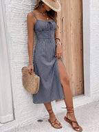 Vestido Camiseta com Amarração e Fenda - La Lecce