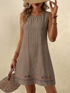 Vestido Curto Boho de Algodão com Bordado - La Lecce