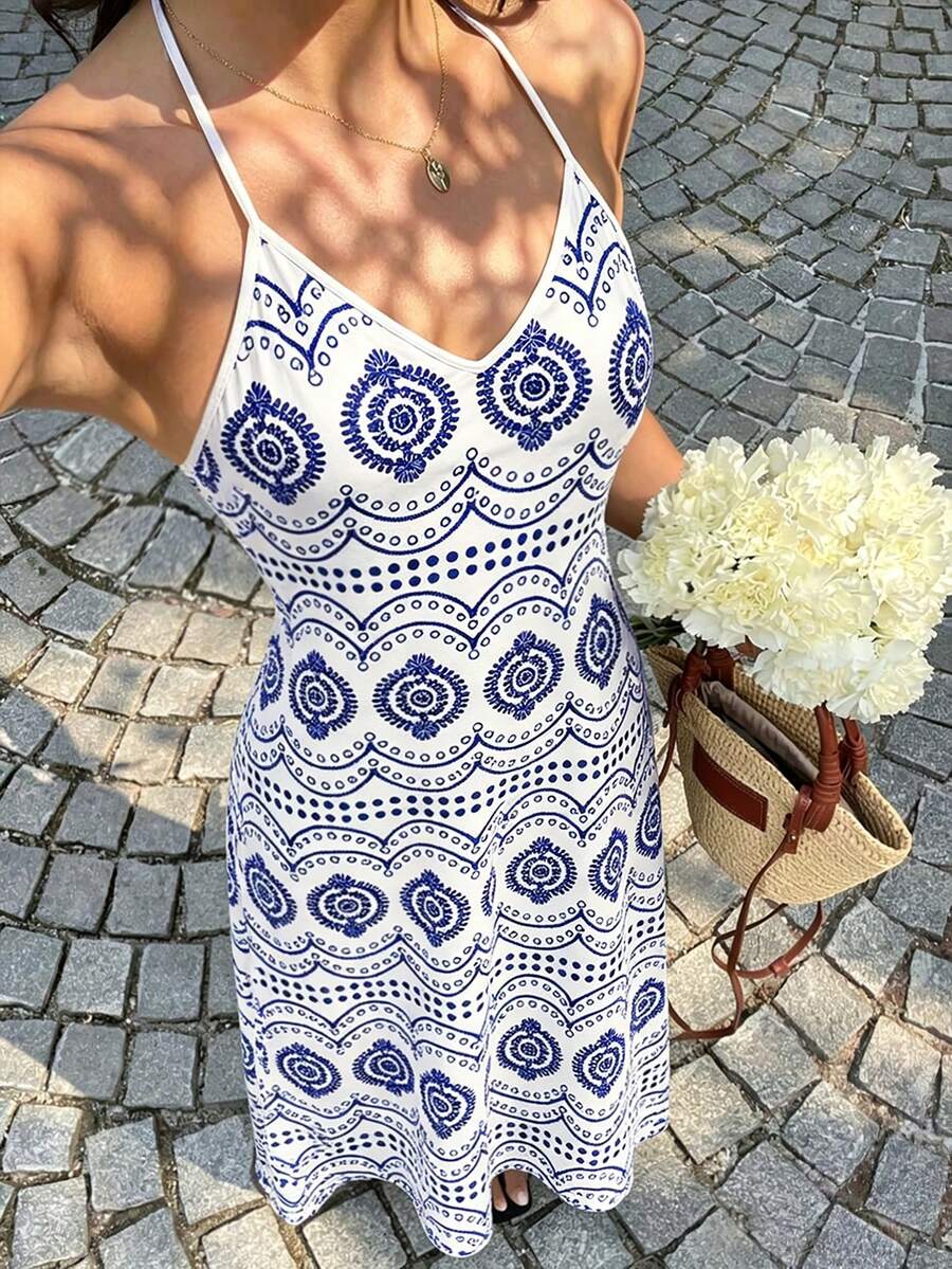 Vestido Longo Boho de Alças Finas com Bainha Assimétrica - La Lecce