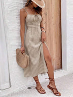 Vestido Camiseta com Amarração e Fenda - La Lecce