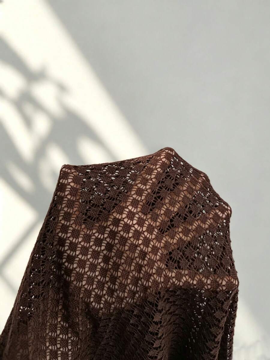Vestido Saída de Praia Maxi em Malha Waffle com Decote U - La Lecce