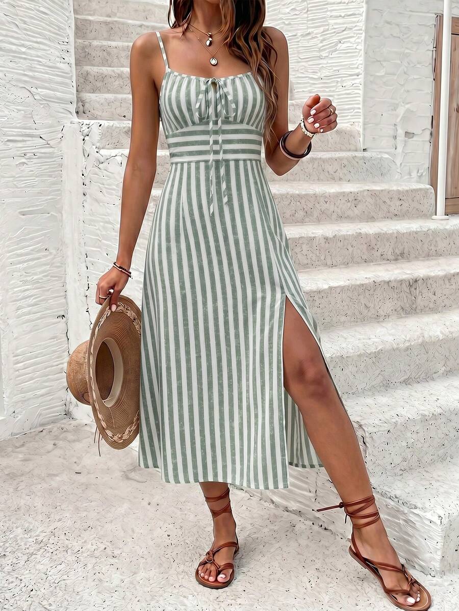 Vestido Camiseta com Amarração e Fenda - La Lecce