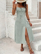 Vestido Camiseta com Amarração e Fenda - La Lecce