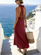 Vestido Saída de Praia Longo Frente Única com Torção