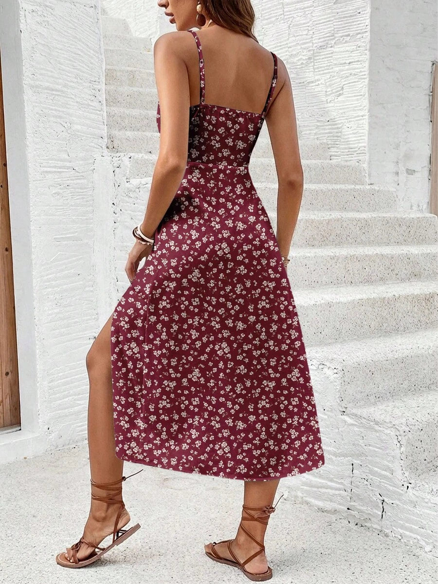 Vestido Camiseta com Amarração e Fenda - La Lecce